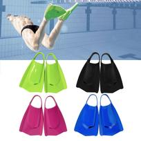 Pool Training Swim Fins Floating Swimming Fin Snorkeling Flippers Silicone Short Blade Fins with Fixed Heel Strap S (38-39) žalia
