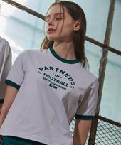 Gallex Football Lettering Women'S Crop Ringer Short Sleeve Ivory Ga5627 Iv Ivory/S