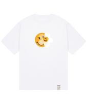 Graver [Unisex] Dot Smile Flower Mix Short Sleeve T-Shirt_White White/Xl