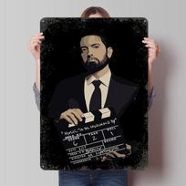 Eminem Music Rapper Tinplate Poster Customized Wall Art Vintage Retro Metal Signs for Room Decoration Home Decor Items Wand Deko 20X30CM