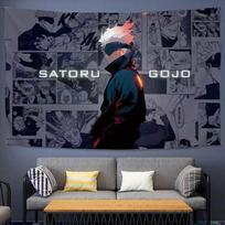 Jujutsu Kaisen Tapestry, Satoru Gojo Manga Collage Wall Hanging for Bedroom Living Room Home Decor 100X70CM