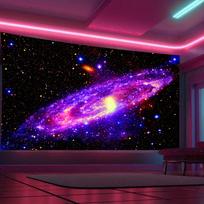 Dreamy Starry Sky Tapestry Nebula Galaxy Gradient Living Room Sofa Backdrop Children's Tech-Inspired Room Decor 100X70CM