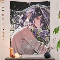 Anime Chainsaw Man Reze Arc Cartoon Tapestry Wall Hanging Decoration Household Home Decor 100X70CM