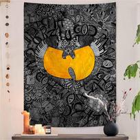 WU-TANG-CLAN HIP-HOP Colorful Tapestry Wall Hanging Hippie Flower Wall Carpets Dorm Decor Wall Art Decor 100X70CM