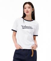 Chase Cult Women'S Graphic Ringer Short Sleeve T-Shirt - White White/85