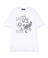 Astral Projection Earth With Earth Supima Cotton Round Neck Short Sleeve T-Shirt_White L