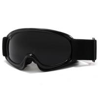 Kids Ski Goggles Snowboarding Cycling Hiking Outdoor Wind Sand Protection TPU Frame Single Layer Lens Black Frame Gray Lens