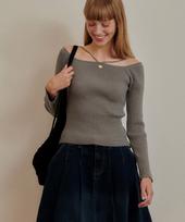 Pandora Fit Haupy Off-Shoulder Knit Grey/Free