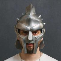 Ancient Roman Gladiator Helmet Handcrafted Spartan Armor for Cosplay, LARP, Historical Reenactments Collectors Gift gray