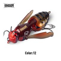 Kingdom Wasp Crawl Dirbtinis masalas 4,2g 40mm 6,6g 48mm Plaukiojantis vabzdys Bioniniai vobleriai Basams Lydekoms (as the picture,48mm 6.6g) black