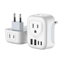 Kelioninis adapteris su USB jungtimis