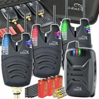 Elektroninių žuvies kibimo signalizatorių rinkinys 3+1, spalvoti, HOKKAIDO Premium