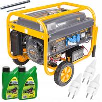 Benzininis generatorius 3000W, 230V/12V, su starteriu, ratais ir AVR