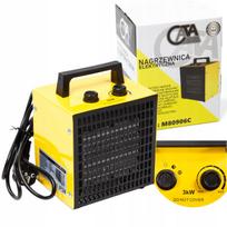 Elektrinis šildytuvas 3 kW su ventiliatoriumi, termostatu ir PTC technologija