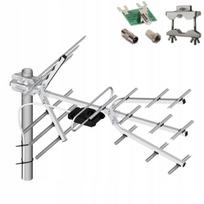 Kryptinė TV antena Dipol Tri Digit Mini, DVB-T2 UHF, 14 dBi, su simetrikliu