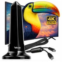Kambario antena VAYOX DVB-T2, FHD/4K, LTE filtras, su stiprintuvu, magnetinis pagrindas