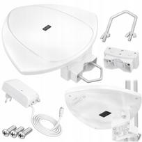 Išorinė aktyvi DVB-T2 TV antena, FULL HD, 4K/8K, UHF, GSM filtras, 1 m maitinimas