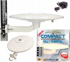 DVB-T2 kambarinė kryptinė TV antena su maitinimo adapteriu, palaiko 4K HD MUX8