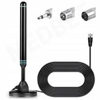 Metalinė FM antena su stiprintuvu ir 4 skirtingais kištukais