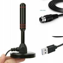 Kambarinė DVB-T2 antena su stiprintuvu, HD/4K, LTE apsauga, magnetinis pagrindas