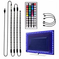 LED juostelė televizoriaus foniniam apšvietimui, RGB, 2 m (4 x 50 cm), USB, su pulteliu