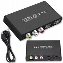 HDMI ir RCA AV Cinch vaizdo skirstytuvas, 2 jungtys