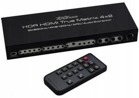 HDMI matricos jungiklis-skirstytuvas 4x2, 8K 60Hz / 4K 120Hz