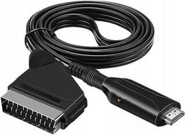 SCART į HDMI 1080P keitiklis su USB, tinka žaidimų konsolėms ir televizoriams