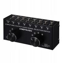 Garsiakalbių perjungimo dėžutė, 6 jungtys, 3.5 mm stereo