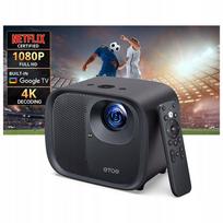 Projektorius ETOE E3 PRO, 4K LCD, 1080P, 600 ANSI, su Google TV ir Netflix, pilkas