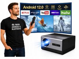 Projektorius H50, 4K, WiFi, Bluetooth, nešiojamas, Android 12