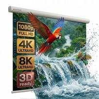 Pusiau automatinis sieninis projektoriaus ekranas AVC-M199, 100", 200x150 cm, AVCENTRUM