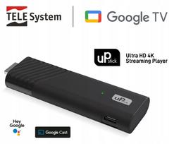 TV priedėlis TELE System UP Stick, 4K, Google TV, Android TV, su Google Assistant