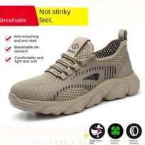 Labor Insurance Shoes Men's Summer Breathable Fly-woven Anti-smashing and Anti-piercing Safety Shoes 38