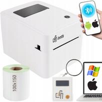 Terminis siuntų lipdukų spausdintuvas, Bluetooth, USB, su 100x150 mm ritinėliu