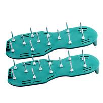 Lawn Aerator Shoes for Grass Soil Yard Aerator Tool Spike Shoes with 2 Adjustable Metal Laces for žalia