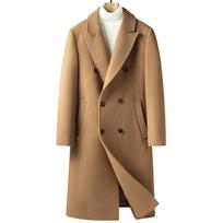 Autumn and Winter New Double-breasted Knee-length Coat Men M