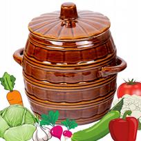 Akmens masės rauginimo statinė daržovėms, 3,2 l, ruda