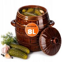 Akmens masės 8 l raugimo statinė su dangčiu