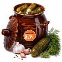 Akmeninė raugimo statinaitė agurkams ir kopūstams, 2,7 l, su dangčiu