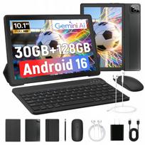 Planšetė 10.1" Android 16, 34GB+128GB, 6000mAh, su klaviatūra ir pele, juoda