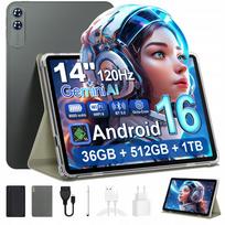 Planšetė 14" Android 16, 4G LTE, 36/512GB, 9800 mAh, WiFi, GPS, SIM, su rašikliu ir klaviatūra