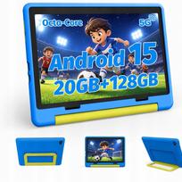 Vaikiškas planšetinis kompiuteris 10", Android 15, 20GB+128GB, mėlynas, su apsauginiu dėklu, WiFi