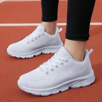 Fashion Women's Sneakers Autumn New Mesh Breathable Casual Running Shoes Fashion Lace-up Vulcanized Shoes Plus Size 41 Zapatos De Mujer 35 balta