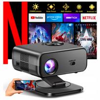 Nešiojamas projektorius HORLAT, Full HD, 4K, pasukamas, kino žiūrėjimui, stovyklavimui + e-knyga