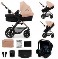 Vežimėlis Kinderkraft MOOV 2 3in1 su MINK PRO sėdyne, smėlio spalvos