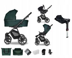 Vežimėlis EMJOT EQ 2.0 4in1, žalias, su Cosmo baze ir Isofix