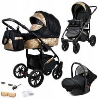 Vežimėlis 3 viename BabyLux Miracle su lopšiu ir autokėdute