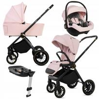 Vaikiškas vežimėlis BabyLux ROSSO 4in1 su lopšiu, sportine dalimi, automobiline kėdute ir Isofix baze