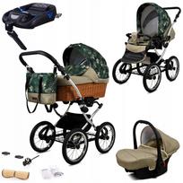 Vežimėlis 4 viename BabyLux CLASSIC EXCLUSIVE su lopšiu, sportine dalimi, baze ir ISOFIX